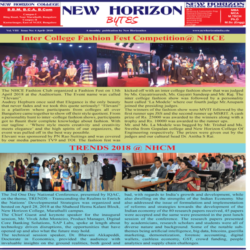NH Bytes April 2018- Newsletters- Bangalore Engineering College