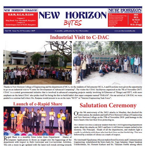 NH Bytes November 2017- Newsletters- Bangalore Engineering College
