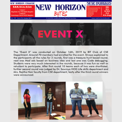 NH Bytes October 2019- Newsletters- Bangalore Engineering College
