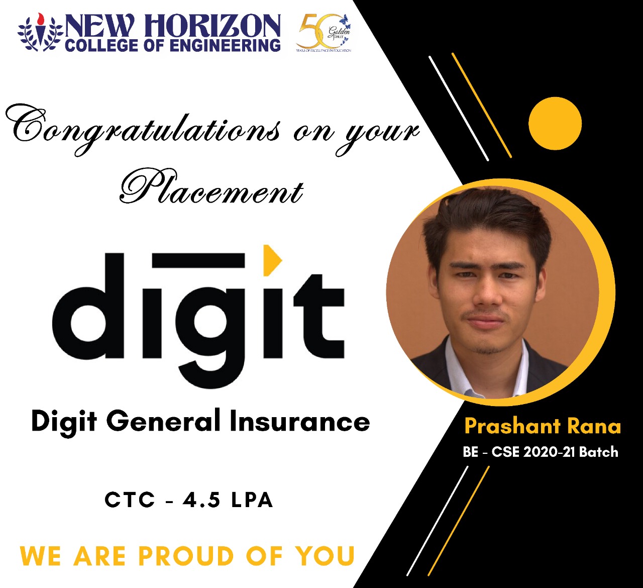Congratulations on your Placements - New Horizon College of Engineering