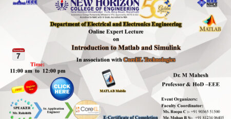 Online Expert Lecture on- Introducion to Matlab and Simulink-7th November 20201