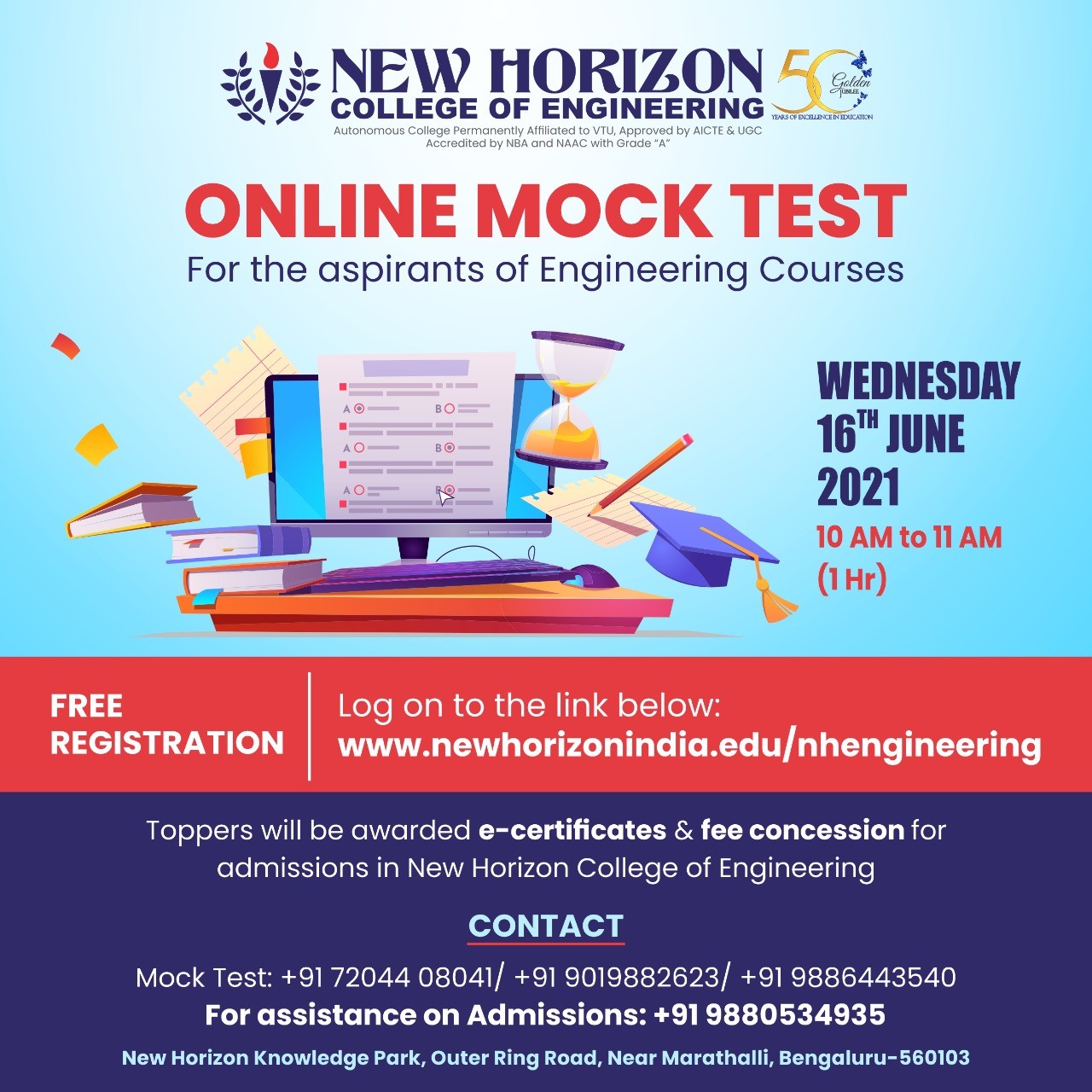 FREE ONLINE MOCK TEST - New Horizon College Of Engineering