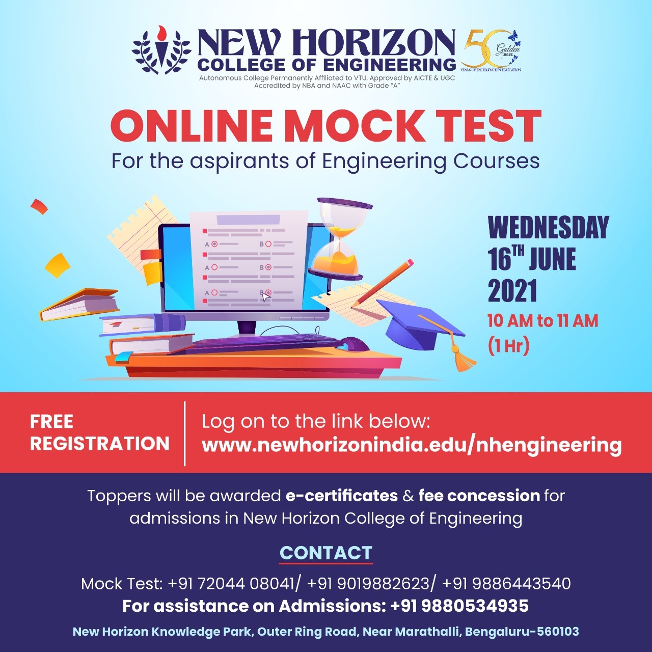 FREE ONLINE MOCK TEST New Horizon College Of Engineering