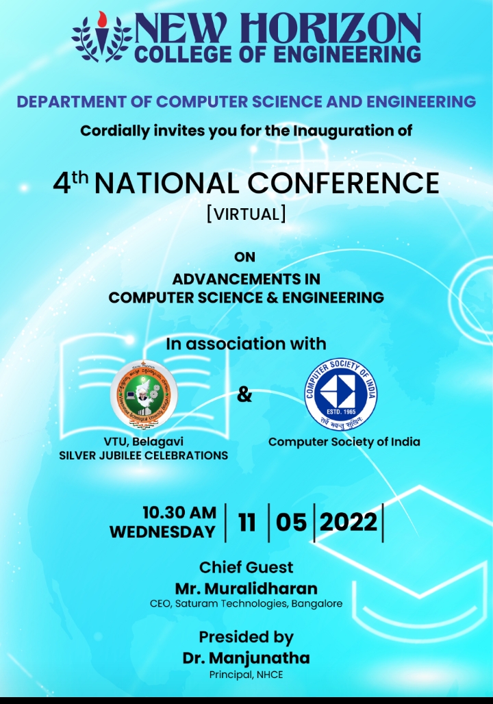 4th National conference on Advancements in Computer Science and Engineering New Horizon