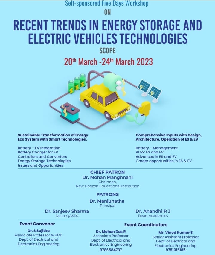 One Week Self Sponsored ON “RECENT TRENDS IN ENERGY STORAGE