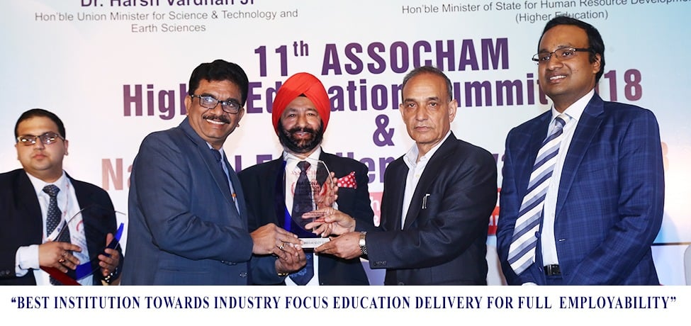 Awarded “BEST INSTITUTION TOWARDS INDUSTRY FOCUS EDUCATION DELIVERY FOR FULL EMPLOYABILITY”