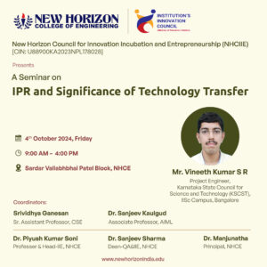 Seminar on ‘Intellectual Property Rights (IPR) and the Significance of Technology Transfer’ 