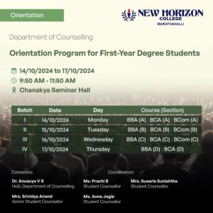 Orientation Session for First-Year Degree Students 2024-2025