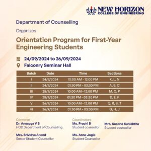 Orientation Session for First-Year BE Students