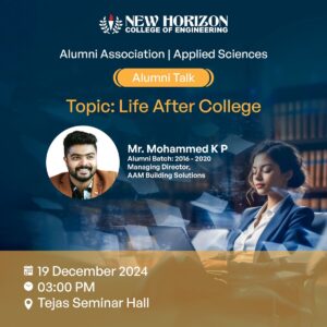 Entrepreneurship Insights: Alumni Talk with Mohammed K P at NHCE