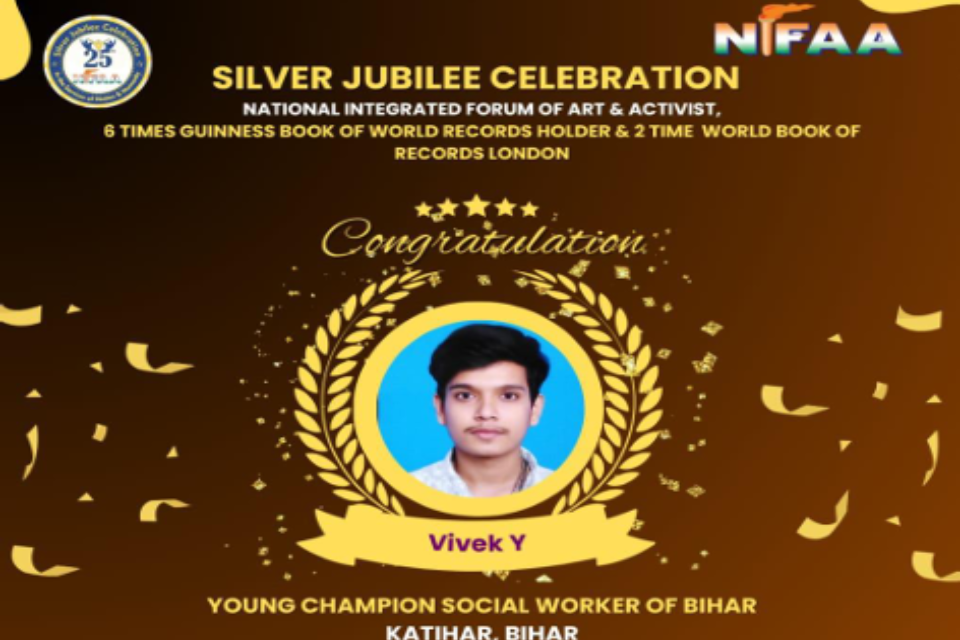Winner of NIFAA Award-Mr.Vivek Y