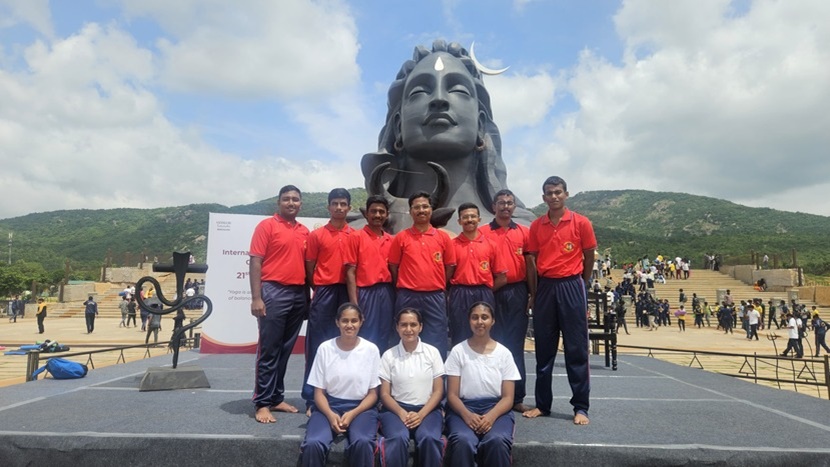 Cadets participating in International Yoga Day