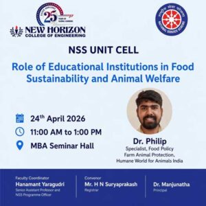 Guest TalkRole of Educational Institutions in Food Sustainability and Animal Welfare