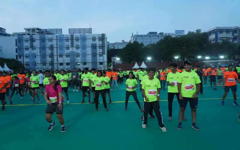 Warmup session before the marathon